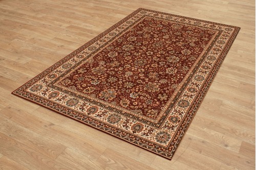100% Wool Red Kashmir Woven Rug Design Machine Woven T5 Grade in Belgium with a 10mm pile