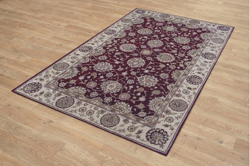 95% Wool / 5% Silk Red Royal Yelmi Rug Design Handtufted in China with a 12mm pile