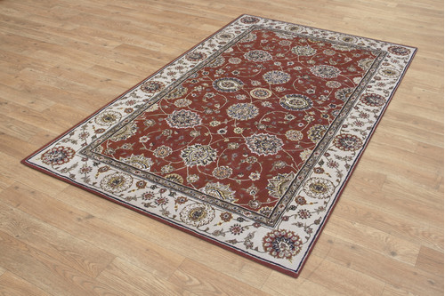 95% Wool / 5% Silk Rust Royal Yelmi Rug Design Handtufted in China with a 12mm pile