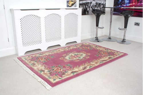100% Wool Rose Premier Superwashed Chinese Rug D.105 Handknotted in China with a 25mm pile