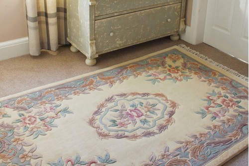 100% Wool Cream Premier Superwashed Chinese Rug D.108 Handknotted in China with a 25mm pile