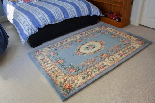 100% Wool Blue Premier Superwashed Chinese Rug D.208 Handknotted in China with a 25mm pile