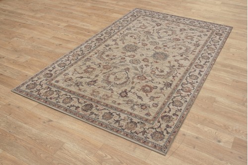 100% Wool Cream Royal Keshan Rug Design Machine Woven in Egypt with a 10mm pile