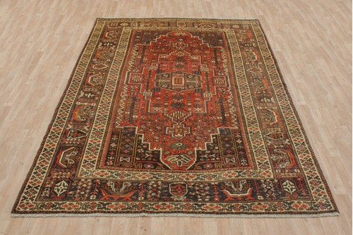 100% Wool Rust Persian Shiraz Rug SHZ024000 303x213 Handknotted in Iran with a 15mm pile